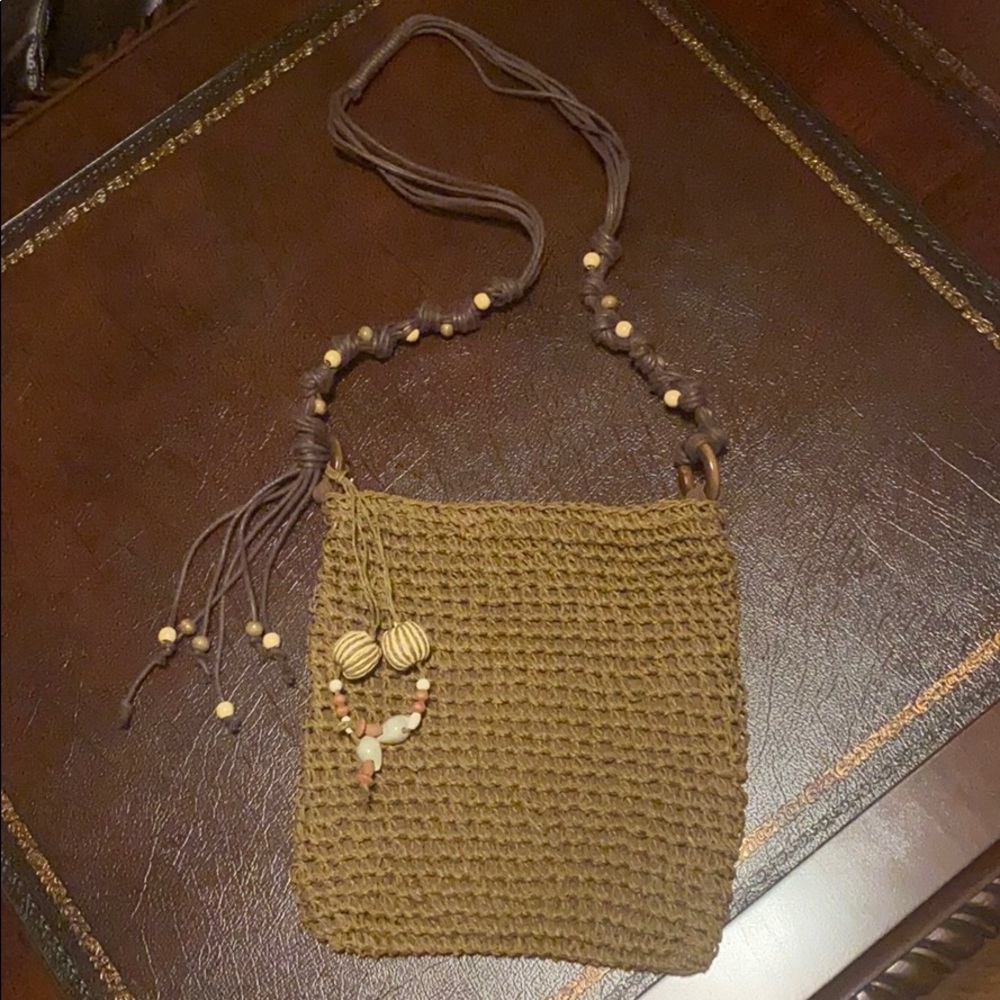 Wicker material purse